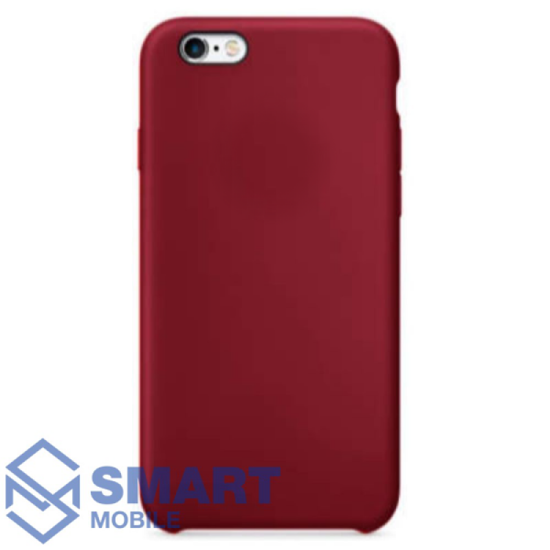 Чехол для iPhone 6/6S "Silicone Case" (вишневый) с лого