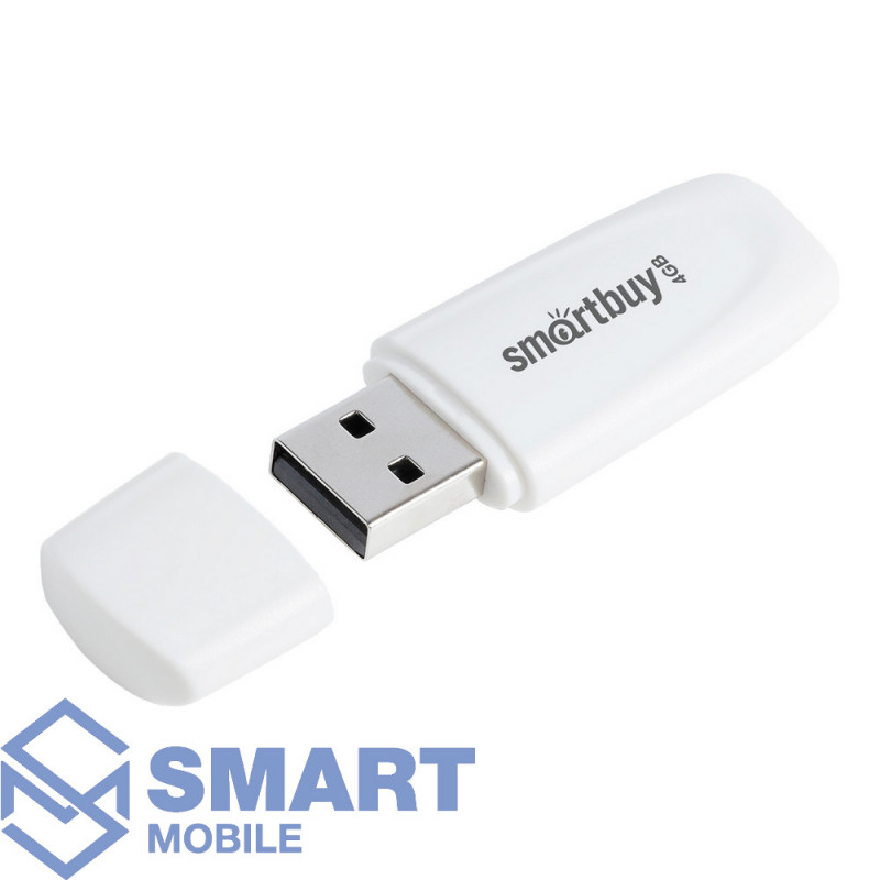 USB флеш-накопитель 4GB Smartbuy Scout USB 2.0/3.0 (белый) (SB004GB2SCW)