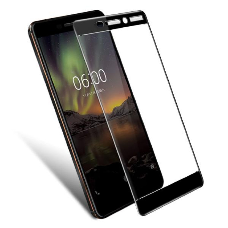 Защитное стекло для Nokia 6.1/6 (2018) (черный) (полное покрытие) (тех.пак.)