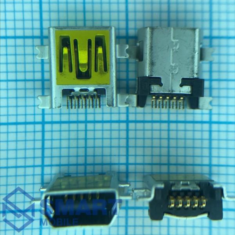 Разъем зарядки Mini USB универсальный (USB-MU-010-F02) (10пин) 