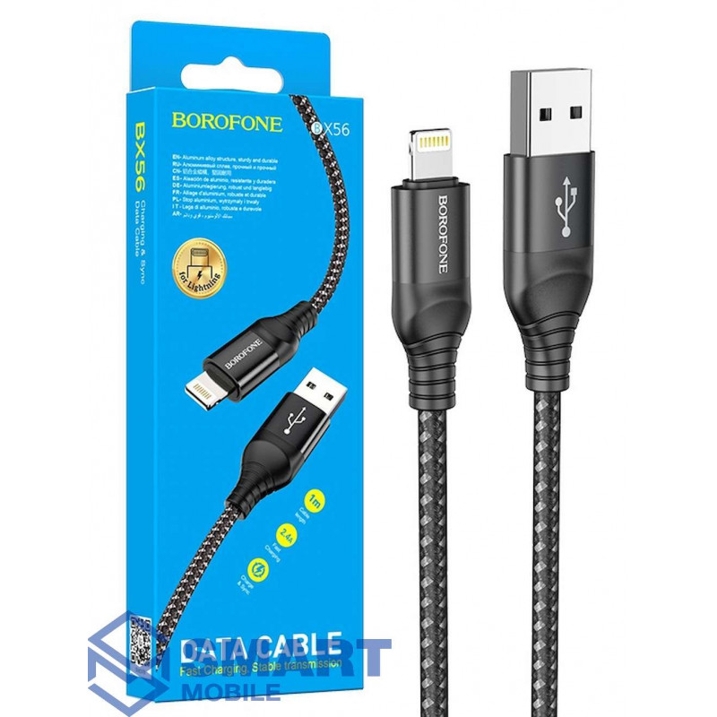 USB Кабель Lightning 1м Borofone BX56 (черный)