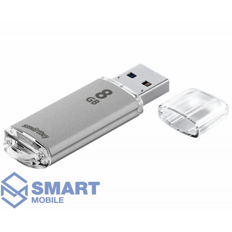 USB флеш-накопитель 8GB Smartbuy V-Cut USB 2.0/3.0 (серый) (SB8GBVC-S)