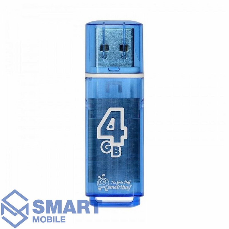 USB флеш-накопитель 4GB Smartbuy Glossy USB 2.0/3.0 (синий) (SB4GBGS-B)