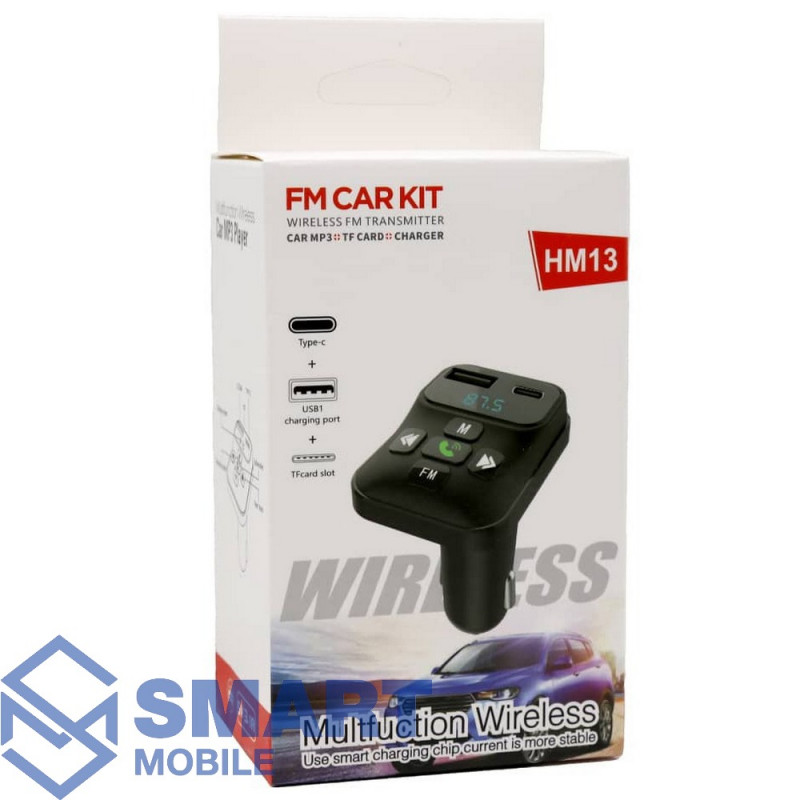 FM-Модулятор CARX6, Bluetooth, 2 USB, LED-дисплей, микрофон, кнопка ответа (черный)