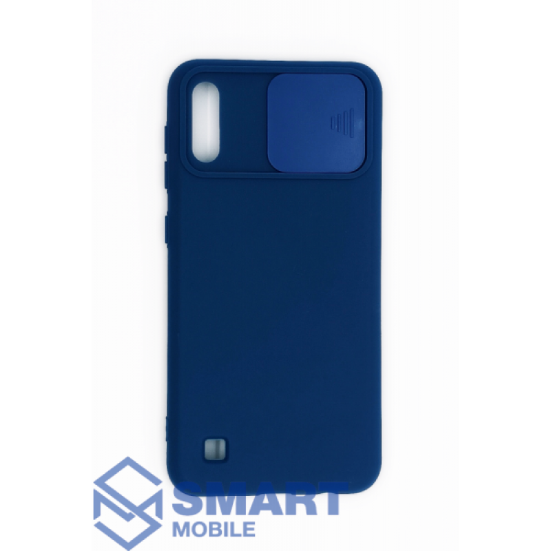 Чехол для Samsung Galaxy A105F A10/M105F M10 (2019) силиконовый, с защитой камеры (синий)
