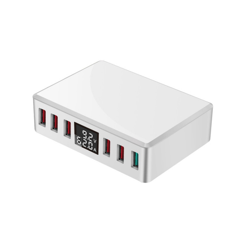 Зарядная станция WLX Charge Expert T9+/ 6*USB/ 40W/ Fast Charge QC3.0/ 5V-9V-12V/ 3.4A-1.5A (белый)