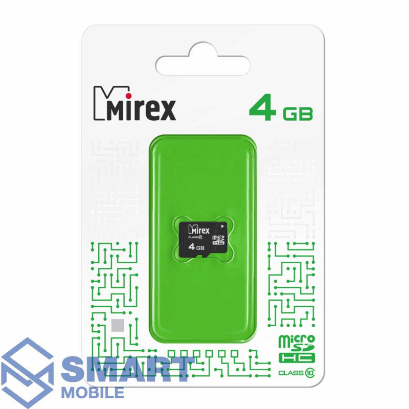 Карта памяти 4Gb microSD Mirex Class 10 