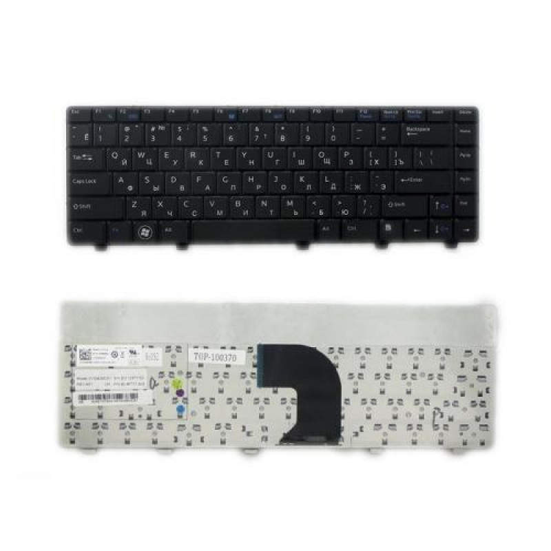 Клавиатура для ноутбука Dell Vostro 3300, 3400, 3500 Series. Плоский Enter. Черная, без рамки. PN: NSK-DH30R