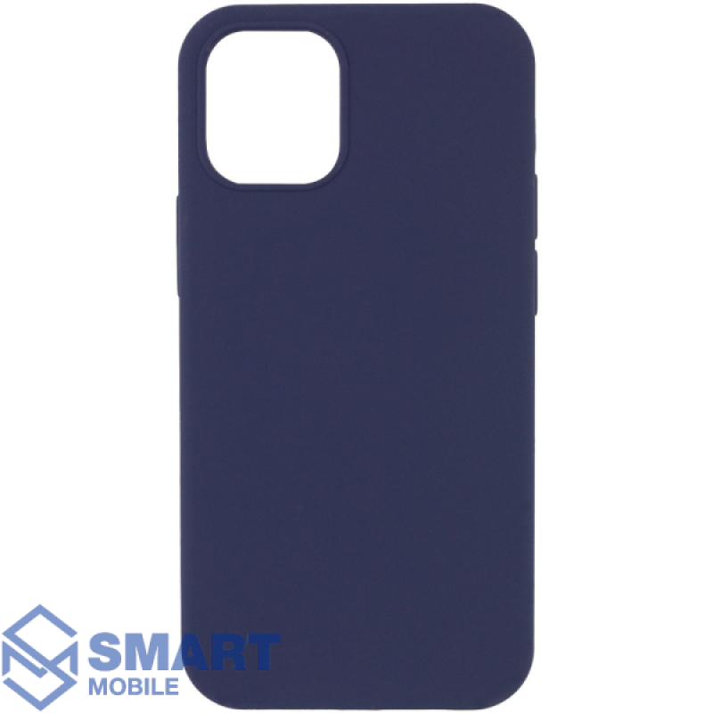 Чехол для iPhone 11 Pro Max "Silicone Case" (стальной синий) с лого