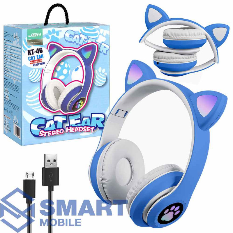 Наушники (гарнитура) (Bluetooth) полноразмерные Cat Ear KT-46 (синий)