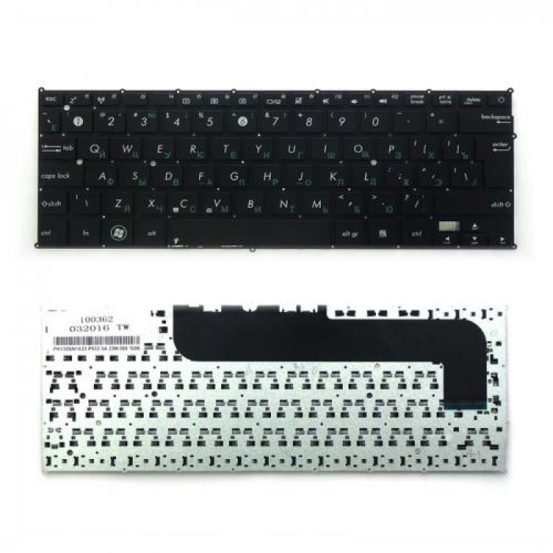 Клавиатура для ноутбука Asus UX21E, UX21A, UX21 Series. Г-образный Enter. Черная, без рамки. PN: MP-11A93SU6528