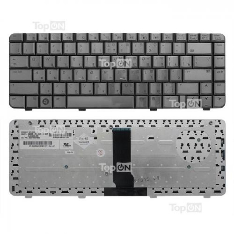 Клавиатура для ноутбука HP Pavilion DV3000, DV3500 Series. Плоский Enter. Бронзовая, без рамки. PN: 9J.N8682.X01, NSK-H5X01.