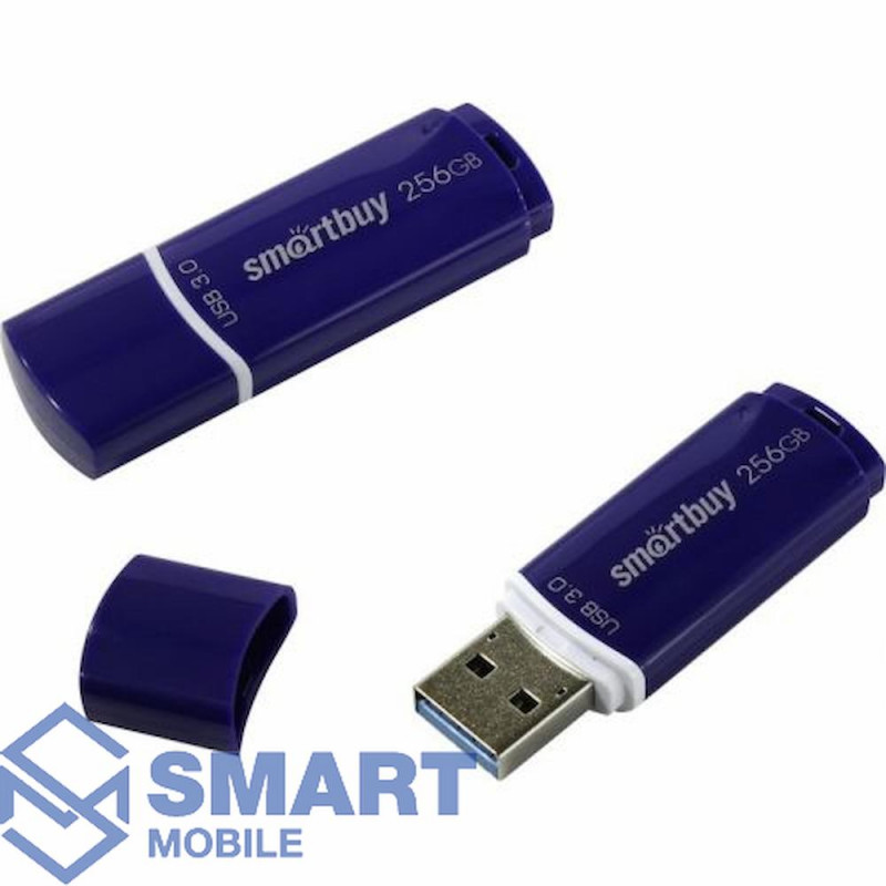 USB флеш-накопитель 256GB Smartbuy Crown USB 3.0 (синий) (SB256GBCRW-Bl)