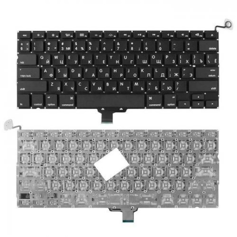 Клавиатура для ноутбука Apple Macbook Air A1304, A1237 Series. Плоский Enter. Черная, без рамки. PN: A1304, A1237