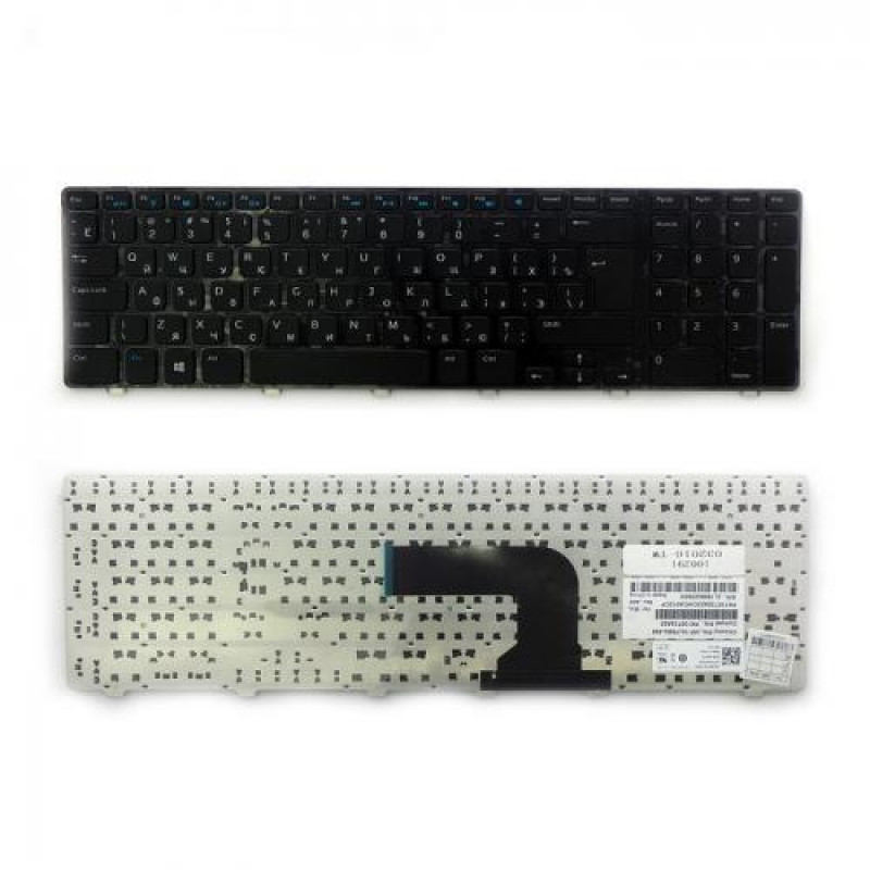 Клавиатура для ноутбука Dell Inspiron 17, 3721, 5737, 5721, 3737 Series. Г-образный Enter. Черная, с черной рамкой. PN: V119725BS1