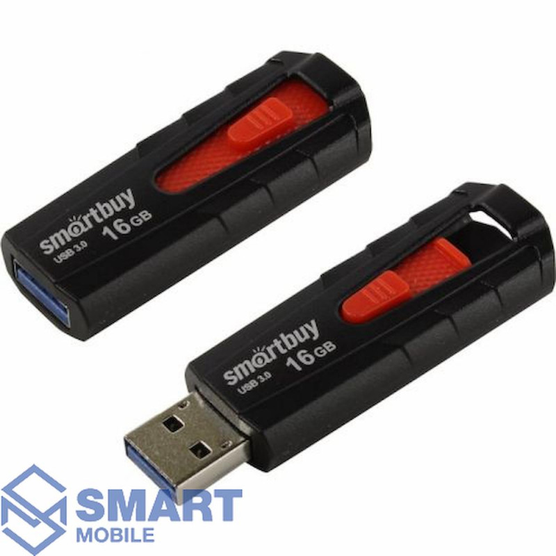 USB флеш-накопитель 16GB Smartbuy Iron USB 3.0 (черный/красный) (SB16GBIR-K3)