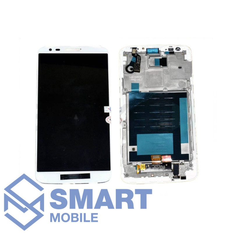 Дисплей для LG D802 Optimus G2 + тачскрин в рамке (белый) (20пин)