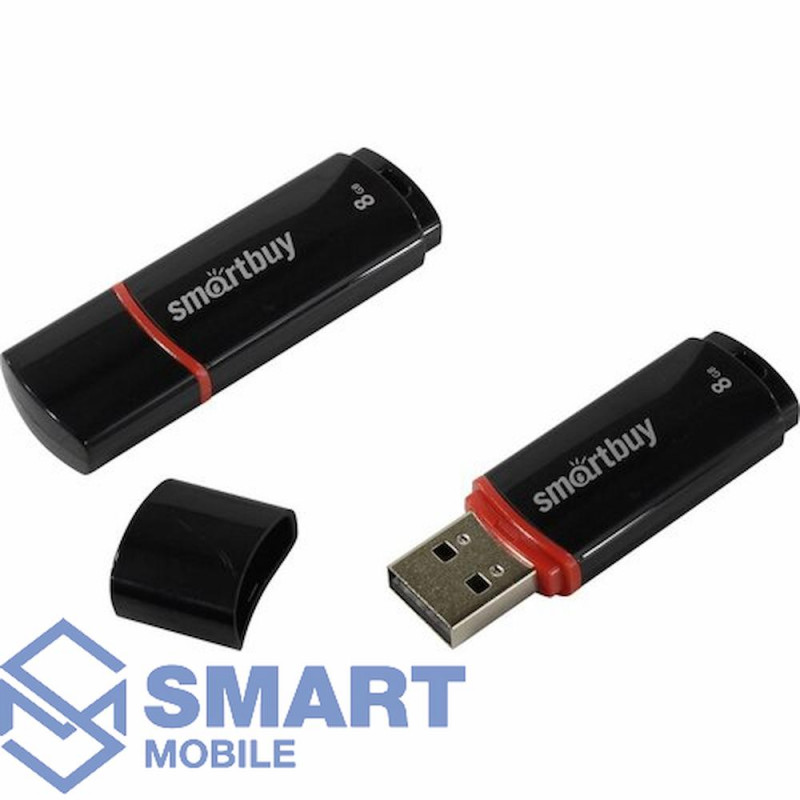 USB флеш-накопитель 8GB Smartbuy Crown USB 2.0 (черный) (SB8GBCRW-K)