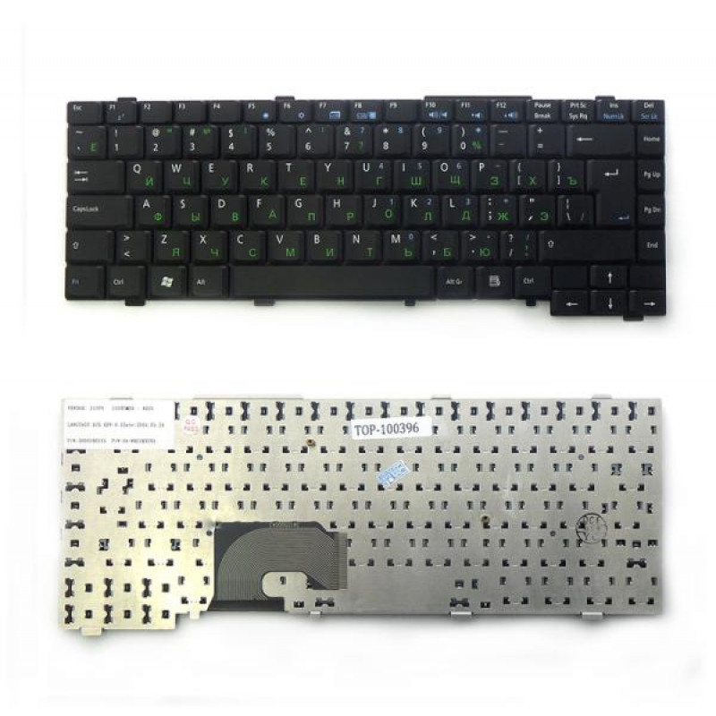 Клавиатура для ноутбука Asus L4, L4R, L4000 Series. Г-образный Enter. Черная, без рамки. PN: 04-N8G1KRUS1