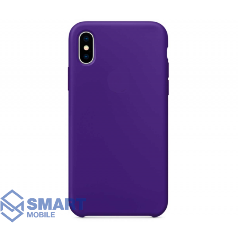 Чехол для iPhone X/XS "Silicone Case" (фиолетовый) с лого