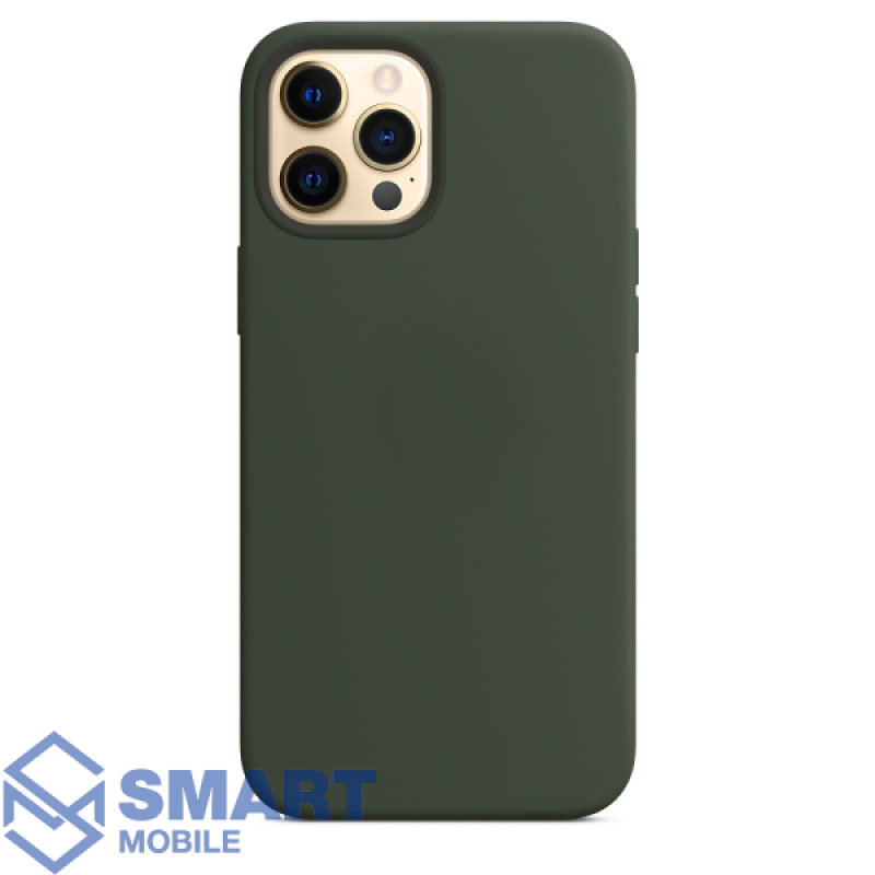 Чехол для iPhone 12 Pro Max "Silicone Case" (хаки) с лого