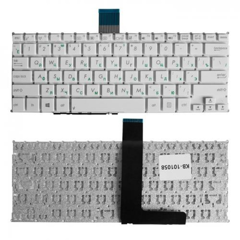 Клавиатура для ноутбука Asus F200CA, F200LA, F200MA, X200 Series. Плоский Enter. Белая, без рамки. PN: AEEX8E0110