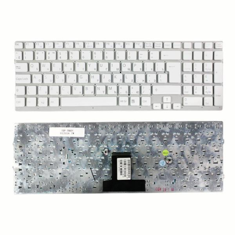Клавиатура для ноутбука Sony Vaio VPC-EB Series. Г-образный Enter. Белая, без рамки. PN: 14879 