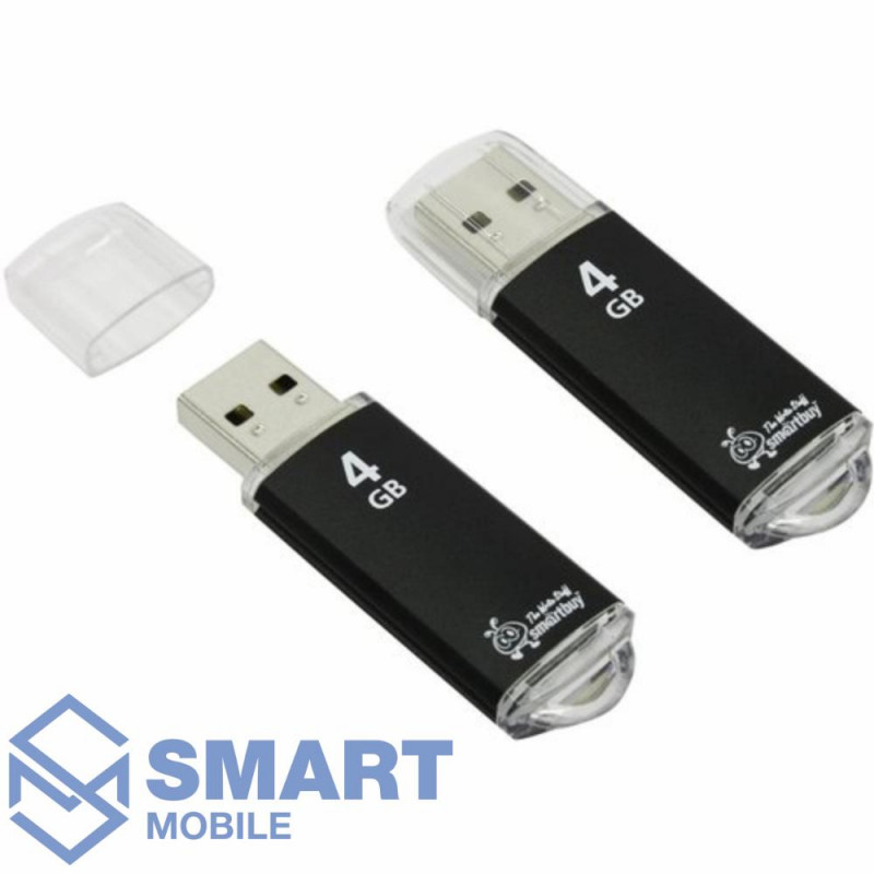 USB флеш-накопитель 4GB Smartbuy V-Cut USB 2.0/3.0 (черный) (SB4GBVC-K)