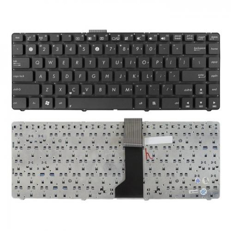 Клавиатура для ноутбука Asus K46, K46C, K46CA, K46CB, K46Cm, S405C, S46C Series. Плоский Enter. Черная, без рамки. US.PN: 0KNB0-4104RU00, AEKJC700010.