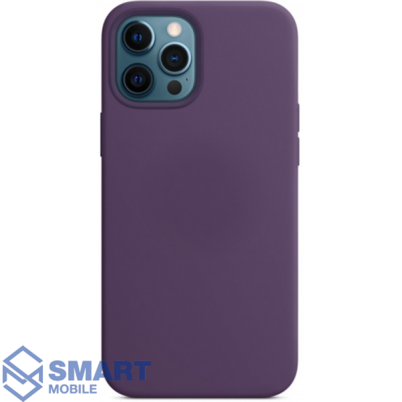 Чехол для iPhone 12 Pro Max "Silicone Case" (аметистовый) с лого