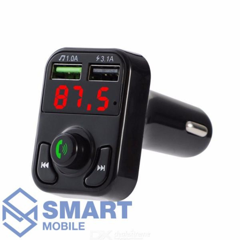 FM-Модулятор CARX3, Bluetooth, 2 USB, LED-дисплей, микрофон, кнопка ответа (черный)