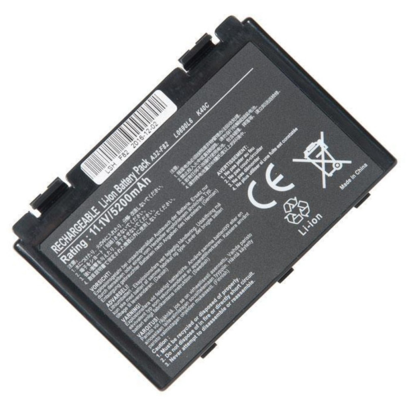 Аккумулятор для ноутбука Asus K40, K50, K61, K70, F82, X5, X8 Series. 11.1V 5200mAh PN: A32-F52, L0690L6 TopON
