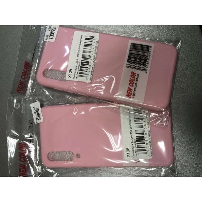 Чехол для Xiaomi Mi9 SE матовый розовый силиконовый (тех. пак.)