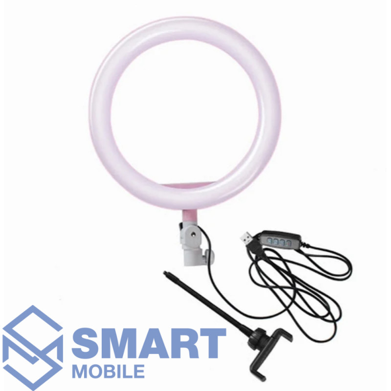 Лампа кольцевая для фото ZD666 (10.5") (розовый) (без штатива)
