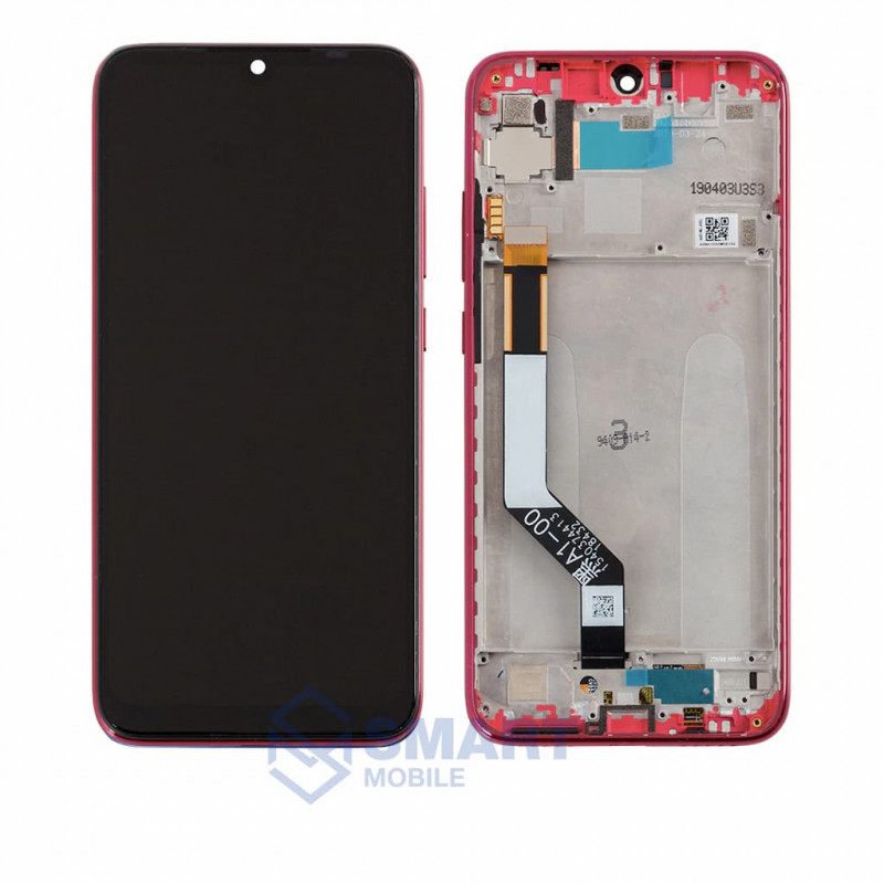 Дисплей для Xiaomi Redmi Note 7/Note 7S/Note 7 Pro + тачскрин в рамке (красный) (100% LCD)