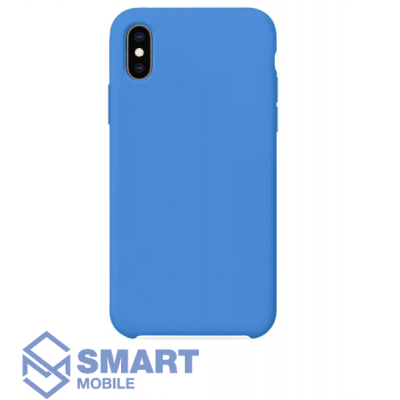 Чехол для iPhone X/XS "Silicone Case" (синий) с лого