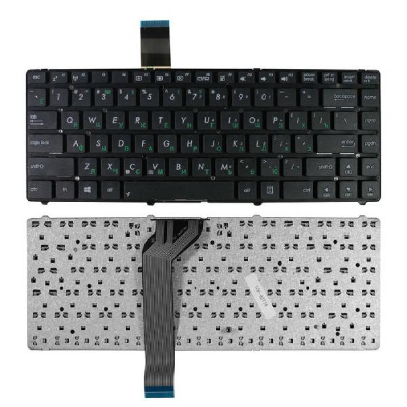 Клавиатура для ноутбука Asus K45, U44, K45A, K45V Series. Плоский Enter. Черная, без рамки. PN: PK130ND2B00