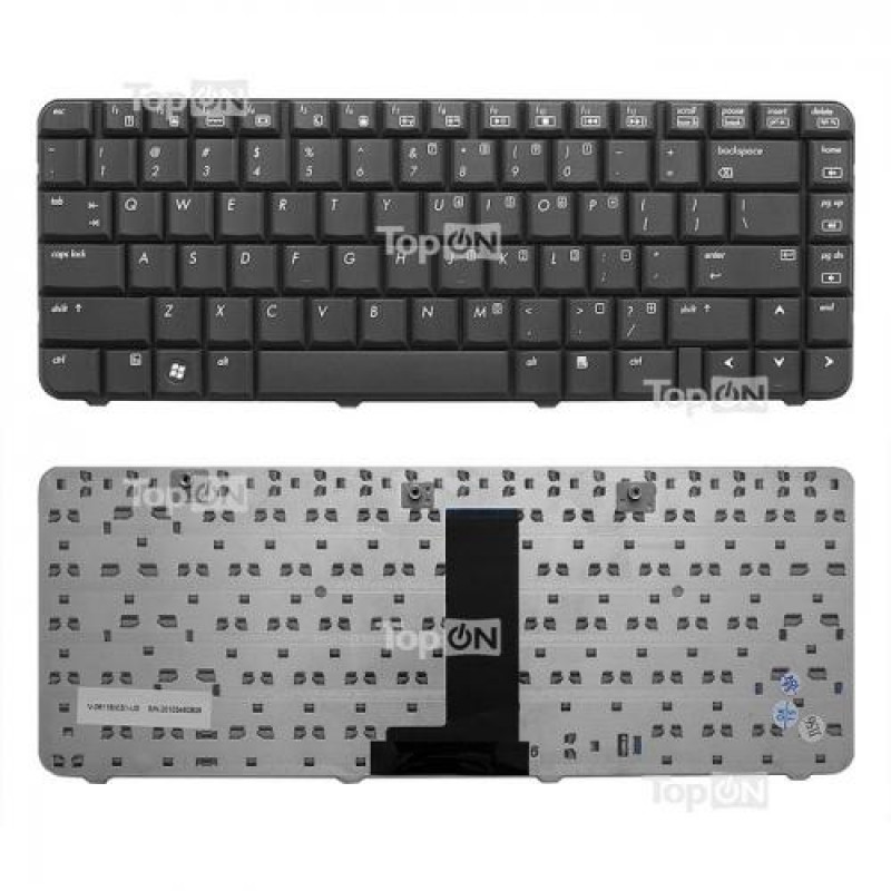 Клавиатура для ноутбука HP G50, Compaq Presario CQ50 Series. Г-образный Enter. Черная, без рамки. Русифицированная. PN: NSK-H5401, 9JN8682401, NSK-H540R, 9J.N8682.40R, MP-05583SU-4423