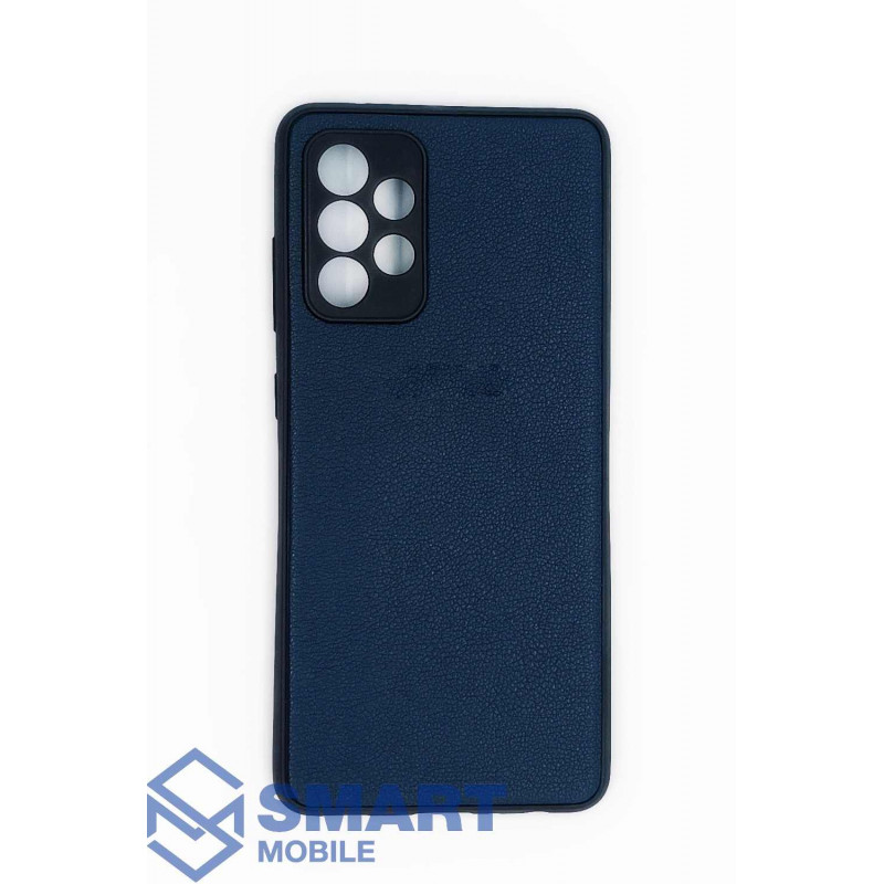 Чехол для Samsung Galaxy A525F A52 под кожу, с защитой камеры (синий)