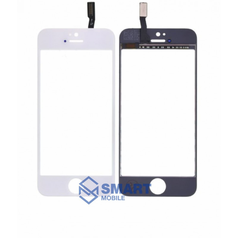 Стекло для переклейки iPhone 5/5C/5S/SE (белый) (олеофобное покрытие) Premium