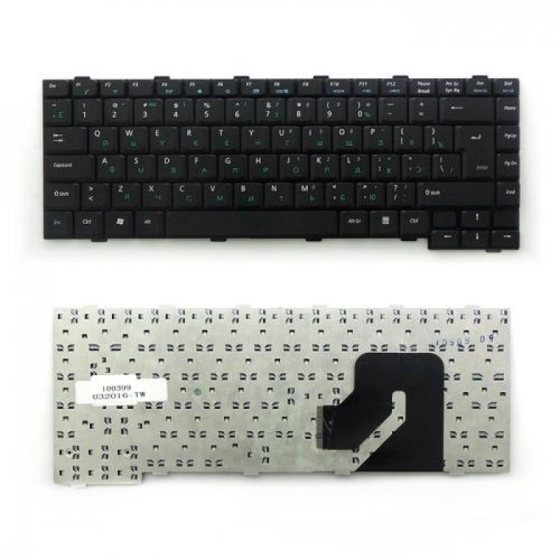 Клавиатура для ноутбука Asus W2, W2J, W2P Series. Г-образный Enter. Черная, без рамки. PN: K020362H2