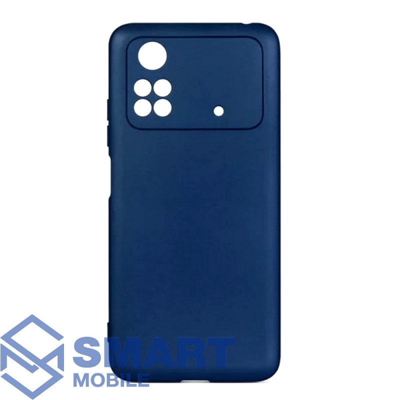 Чехол для Xiaomi Poco M4 Pro 4G "Silicone Cover" 360° (темно-синий)
