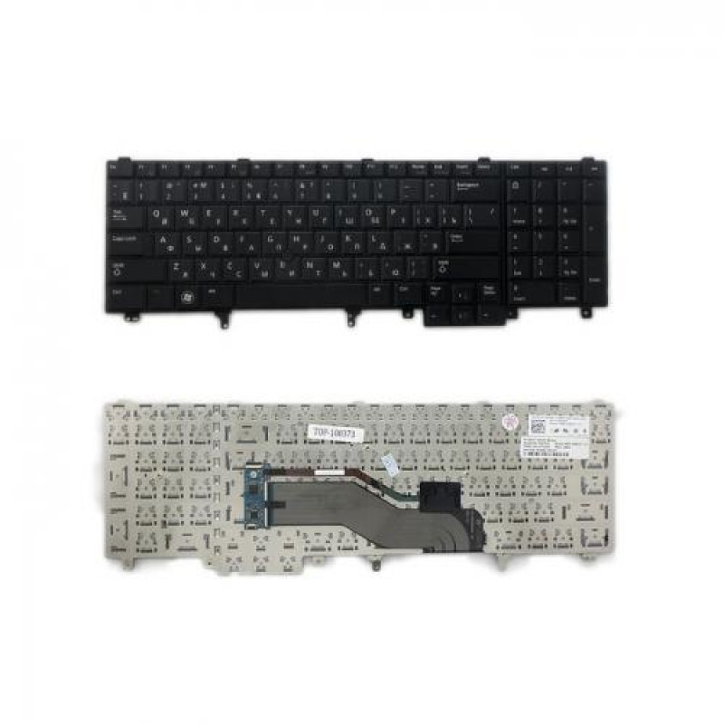 Клавиатура для ноутбука Dell Latitude E6520 E6530 E6540 Series. Плоский Enter. Черная, без рамки. PN: NSK-DWAUF