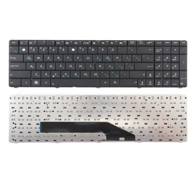 Клавиатура для ноутбука Asus K50, K51, K60, K61, K70, F52, P50, X5 Series. Плоский Enter. Черная без рамки PN: MP-07G73RU-5283