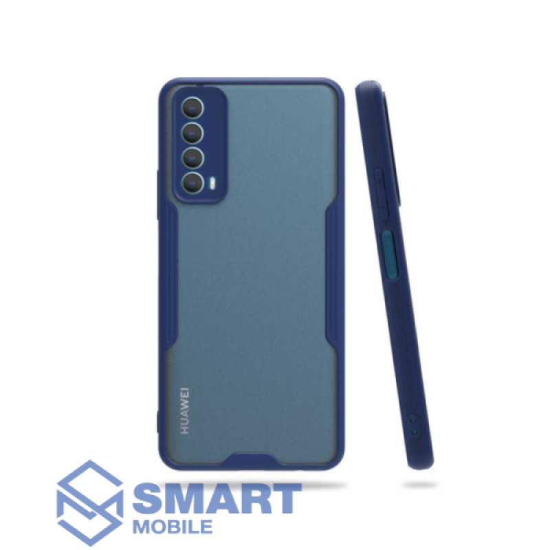 Чехол для Huawei P Smart (2021) "Bubble" гибридный матовый (синий)