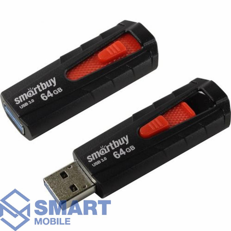 USB флеш-накопитель 64GB Smartbuy Iron USB 3.0/3.1 (черный/красный) (SB64GBIR-B3)