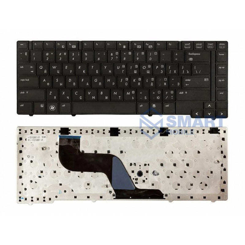 Клавиатура для ноутбука HP Probook 6455b, 6440b, 6445b, 6450b Series. Плоский Enter. Черная без рамки. PN: V103126BS1.
