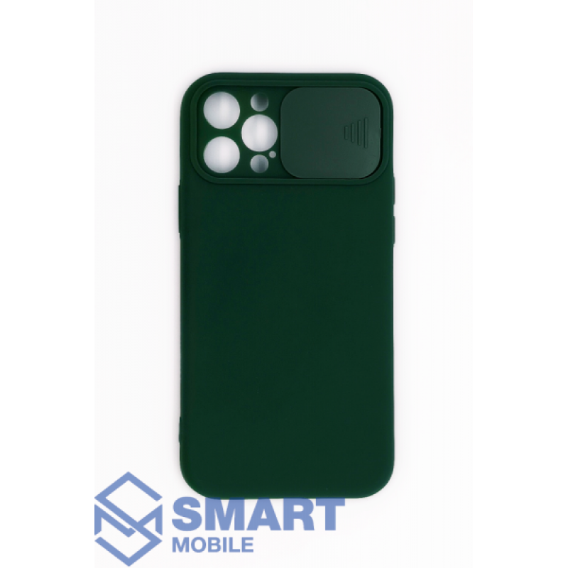 Чехол для iPhone 12 Pro силиконовый, с защитой камеры (зеленый)
