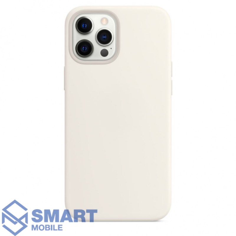 Чехол для iPhone 13 Pro Max "Silicone Case" (белый) с лого