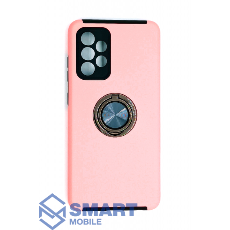 Чехол для Samsung Galaxy A725F A72 противоударный, с кольцом для магнита (розовый)